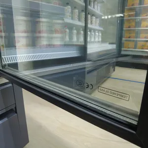 Супермаркет дисплей коммерческий вертикальный шкаф морозильник стеклянная дверь дисплей холодильник