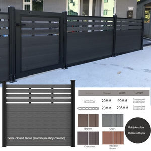 Clôture de jardin en panneau WPC écologique, cadre en alliage d'aluminium moderne, résistant aux UV et imperméable, prix d'usine, installation facile, <span class=keywords><strong>180x180</strong></span> - Product Image 3