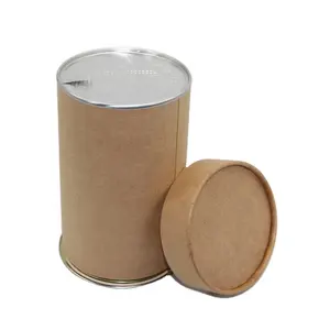 Kraft Paper Cylinder Tubes Paper Boxes with Easy Peel off Lids for PET Food Churros Shrooms Egg Peeling Roll Cookies Candy