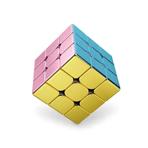 Cyclone cậu bé 3x3x3 màu Hồng mạ ma thuật Magnetic Cube kim loại chuyên nghiệp chống căng thẳng Đồ chơi câu đố trẻ em giáo dục đồ chơi