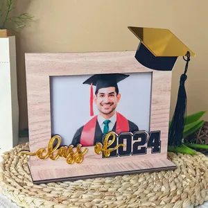 Photos Frames Ornament For Graduation And The Beginning Of School Season 2024 Wooden Photo Frame Table Graduated Decorations