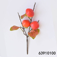 Enkelvoudige steel 7 hoofden Persimmon Oranje Rood 88cm Kunstmatige vruchten Milieuvriendelijk Halloween Feest Bruiloft Kerstmis Pasen Huis