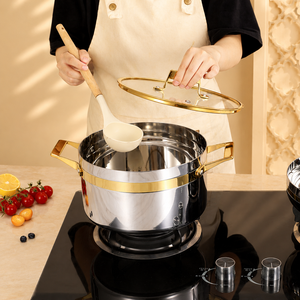 Set di Pentole Antiaderenti in Acciaio Inox 304 a Tre Strati, 10 Pezzi, Design Moderno Classico, Manici Premium Neri, per Induzione e Gas - Product Image 5