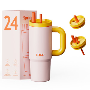 Spring 24Oz Stainless Steel Insulated Tumbler With Handle For Travel And Outdoor Use - Product Image 1