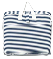 Chaise pliante de plage à rayures bleues personnalisées, coussin épais rembourré, résistant à l'eau, siège inclinable réglable, structure en fer