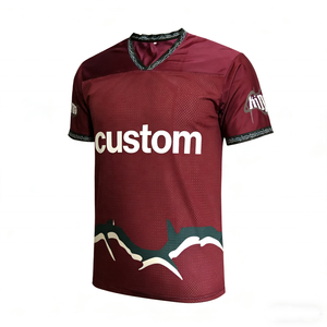 Maillots de football vintage américains sur mesure en polyester de haute qualité pour hommes, style ancien, manches courtes, sublimés, grandes tailles - Product Image 1