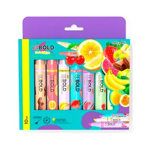 Kit 2 Packs Be Bold Fruit Edition Assorted Text Marker Case CX/10 Newpen For Office School