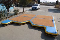 Plateforme flottante gonflable 3m x 2m pour jet ski avec matelas pneumatique, coussin EVA et anneaux en D