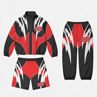 Ensemble de survêtement léger personnalisé OEM, deux pièces, short et veste coupe-vent en polyester et nylon avec fermeture éclair