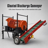 Nettoyeur de bois de chauffage robuste avec convoyeur de déchargement en option pour empilage en hauteur