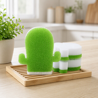 Éponge de nettoyage en forme de cactus JLY, gadget de cuisine, élimine efficacement les taches tenaces, éponge de nettoyage de cuisine de qualité supérieure