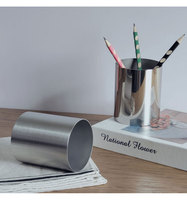 304 acier inoxydable bureau porte-stylo porte-crayon crayon tasse crayon Pot maquillage porte-pinceau papeterie organisateur