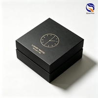Boîtes d'emballage en carton de luxe avec insert en mousse à finition velours, logo de marque personnalisé, pour montres