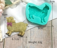 Moule en silicone DM717 Animaux de dessin animé pour pâtisserie : chiens, canards, vaches, moutons – Moule à biscuits, chocolat, bonbons, fondant, décoration de gâteaux