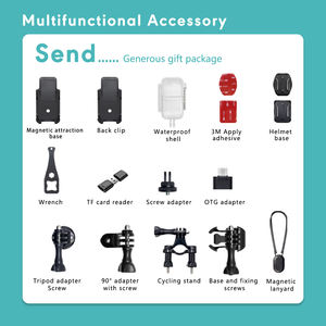 Caméra de casque Relee 30fps 20MP avec double écran tactile de 1,3 pouce, stabilisation 6 axes, panoramique à 360 degrés, étanche à 98 pieds, vision nocturne 4K - Product Image 2