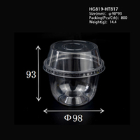 Boîte d'emballage ronde transparente en forme de U pour crème glacée au fromage, mousse pour gâteau aux fruits, boîte d'emballage transparente en plastique pour animaux de compagnie avec couvercle