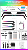 Pour Toyota RAV4 2019-2024 : Kit d'éclairage intérieur LED dynamique style ciel étoilé, accessoires de mise à niveau pour éclairage d'ambiance