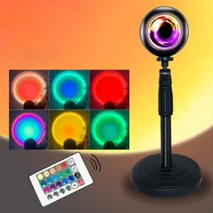 Neon 16 colori RGB dimmerabile rotazione di 180 gradi telecomando USB Plug-in LED arcobaleno alba tramonto Halo proiettore luce