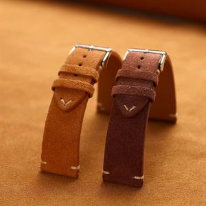 14/16/18/20/22mm Breathable Suede Soft Leather Luxury Hand-<b>Stitched</b> Smartwatch <b>Watch</b> Bands - Product Image 3