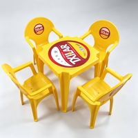 Table de restaurant extérieure moderne en plastique, étanche, pour événements publicitaires de marque, avec impression par transfert thermique pour le marketing de la bière