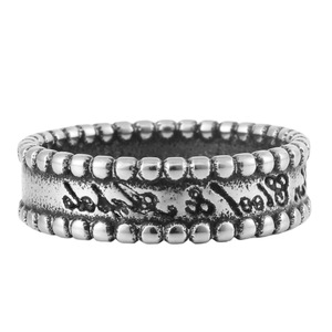 yunnique Men's <b>Titanium</b> Steel Letter <b>Ring</b> Stainless Steel Round Bead Design Retro Style Gift Jewelry FY280241 - Product Image 4