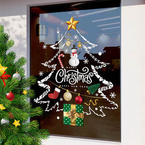 New Year's Day <b>Christmas</b> decoration stickers <b>Christmas</b> <b>tree</b> window glass static window stickers window flowers - Product Image 2