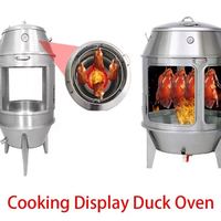 Fours de gril de poulet de rôtissoire de canard d'acier inoxydable épaissi de double couche grillée de charbon de bois de gaz commercial