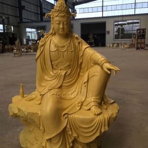พระพุทธรูปเจ้าแม่กวนอิมทองเหลืองขนาดใหญ่คุณภาพสูงราคาถูก - Product Image 4