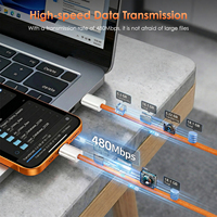 Câble USB de charge rapide C-C 60W, tressé en nylon, compatible avec Phone 17, câble de données durable pour tablettes