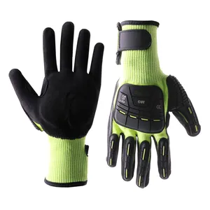 PRISAFETY stock lot industrial scaffolding nitirle smooth dipped hand work cut-resistant tpr impact re mechanic gloves