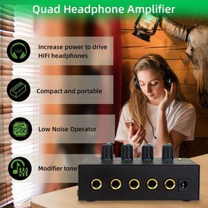 เครื่องขยายเสียงหูฟังสเตอริโอ HA400 PRO สำหรับมอนิเตอร์สตูดิโอ พร้อมไฟ RGB เครื่องขยายเสียงหูฟังขนาดเล็ก - Product Image 5