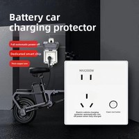 Protecteur de charge pour vélo électrique 10A, panneau de prises intelligent à cinq sorties de type 86 avec 2 ports USB-A et arrêt automatique