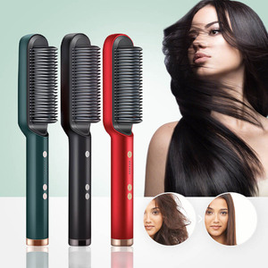 Ceramic Hair Straightening <b>Brush</b> Fast <b>Heating</b> Negative Ion Adjustable Temperature Auto Shut-Off Styling Hair <b>Brush</b> - Product Image 1