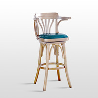 Tabouret de bar en bois de style britannique de luxe, mobilier moderne pour café et bar à domicile, chaises de bar hautes, tabourets de bar classiques en gros