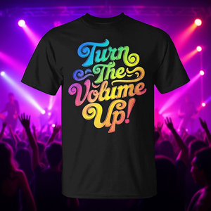 Camiseta Turn The Volume Up con estampado de arcoíris, unisex, talla para adultos S M L XL XXL - Product Image 3