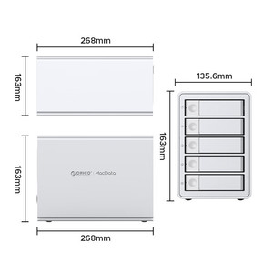 Boîtier de disque dur <span class=keywords><strong>RAID</strong></span> en alliage d'aluminium personnalisé avec logo -9858U3-GY-BP pour disques durs mécaniques SATA de 3,5 pouces - Product Image 5