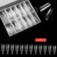 Moldes para Extensión de Uñas de Marca Personalizada en Oferta, Venta al por Mayor de Fábrica, 26 Estilos, Moldes de Construcción Rápida de ABS, 120 Piezas/caja, Aprobación CE