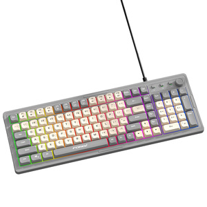FOREV FV-Q908 Ensemble <span class=keywords><strong>clavier</strong></span> souris filaire silencieux pour <span class=keywords><strong>gaming</strong></span>, design ergonomique, capteur optique 1600dpi, rétroéclairage RGB, haute performance pour l'e-sport - Product Image 1