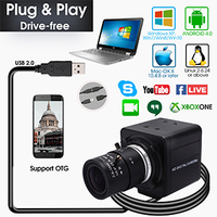 ELP 5MP 2592x1944 Zoom Kamera Aptina MI5100 1080P 30FPS Değişken Odaklı 2.8-12mm Lens Sürücüsüz Endüstriyel USB Video Web Kamerası