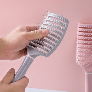 <b>Wide</b> Tooth Openwork Pompadour <b>Comb</b> Large Size Scalp Massage For Curly Hair Home Use PP Material - Product Image 3