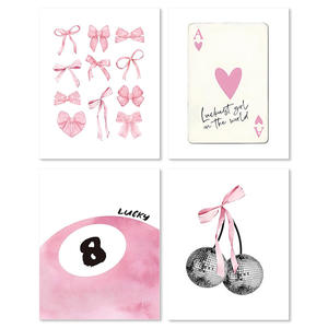 Quadro Moderno Astratto con 8 Palle <span class=keywords><strong>da</strong></span> Biliardo in Ciliegio, Dipinto a Olio su Tela Decorativo <span class=keywords><strong>da</strong></span> Appendere, <span class=keywords><strong>Poster</strong></span> <span class=keywords><strong>da</strong></span> Parete per Camera <span class=keywords><strong>da</strong></span> <span class=keywords><strong>Letto</strong></span> con Fiocco Rosa 20x30cm - Best Seller - Product Image 5