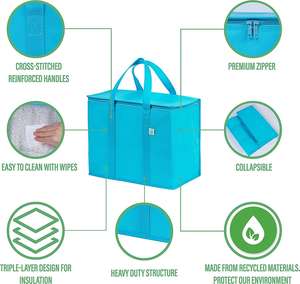 OEM ODM Hot Sale <b>Insulated</b> <b>Cooler</b> <b>Bag</b> Zipper <b>Cooler</b> <b>Bag</b> Thermal <b>Bag</b> with logo Custom <b>Insulated</b> Food <b>Bag</b> Storage Thermal - Product Image 6