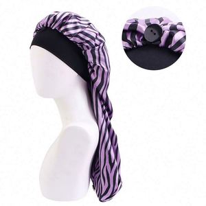 Bonnet long en satin large avec fermeture à bouton-pression, pour tresses longues, pour femme, plage, extérieur, usage quotidien, toutes saisons - Product Image 5