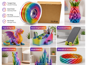 Filamento para Impresora 3D PINRUI Crystal Rainbow PLA 1.75mm 1kg, Colores Degradados Translúcidos para Lámparas y Arte, Bambu Lab Prusa - Product Image 6