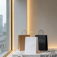 Sac en papier kraft marron personnalisé pour boutique de vêtements, sac cadeau avec poignées en corde de coton, idéal pour bougies artisanales