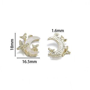 Pendentif en alliage Butterfly Moon, demi-lune 16.5x18mm, accessoires de bijoux DIY pour la fabrication de colliers, bracelets et boucles d'oreilles - Product Image 2