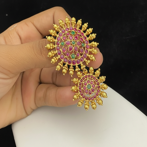 Esmalte antiguo de diseñador de calidad superior con aspecto de piedras, joyería para el cabello, estilo tradicional, acabado dorado para ropa de boda para mujer - Product Image 1