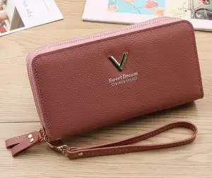 2022 New women's wallet fashion large capacity hand bag double zipper mobile phone bag wholesale
