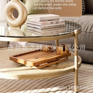 Plateau d'accoudoir de canapé avec support pour téléphone, plateau pliable mural en bois d'acacia, plateau à fruits en bois massif - Product Image 2