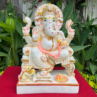 BLVE Venta al por Mayor de Estatuas de Ganesha de Tamaño Real, Decoración Religiosa India, Estatuas de Ganesha de Mármol Blanco